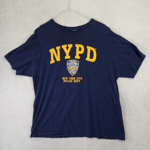 NYPD New York City‎ Police Dept Graphic T-Shirt Navy Blue Mens Large L